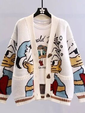 Donald Duck Graphic Cardigan Sweater - Women's